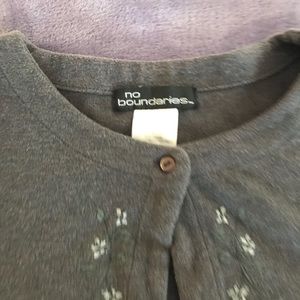 Cute as can be. Gray shrug w/ beautiful stitching